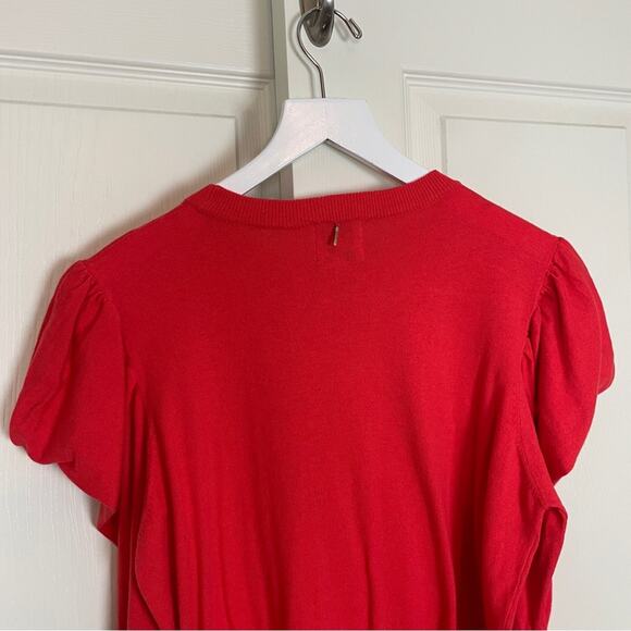 MISA Los Angeles Guthrie Flame Red Puff Long Sleeve Sweater - Picture 9 of 13